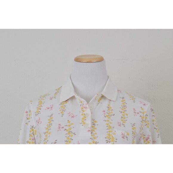 Vintage 80s Ditsy Floral‎ Polo Tee size M - Picture 6 of 10